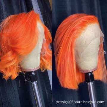 Yeswigs Short Bob Pink Red 613 Highlight 1b Honey Blonde Brown Color Straight Human Hair Full Hd Lace Front Wigs For Black Women